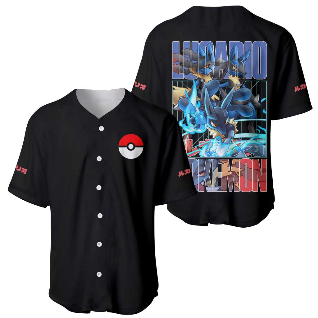 Lucario Pokemon Baseball Jersey Anime 1