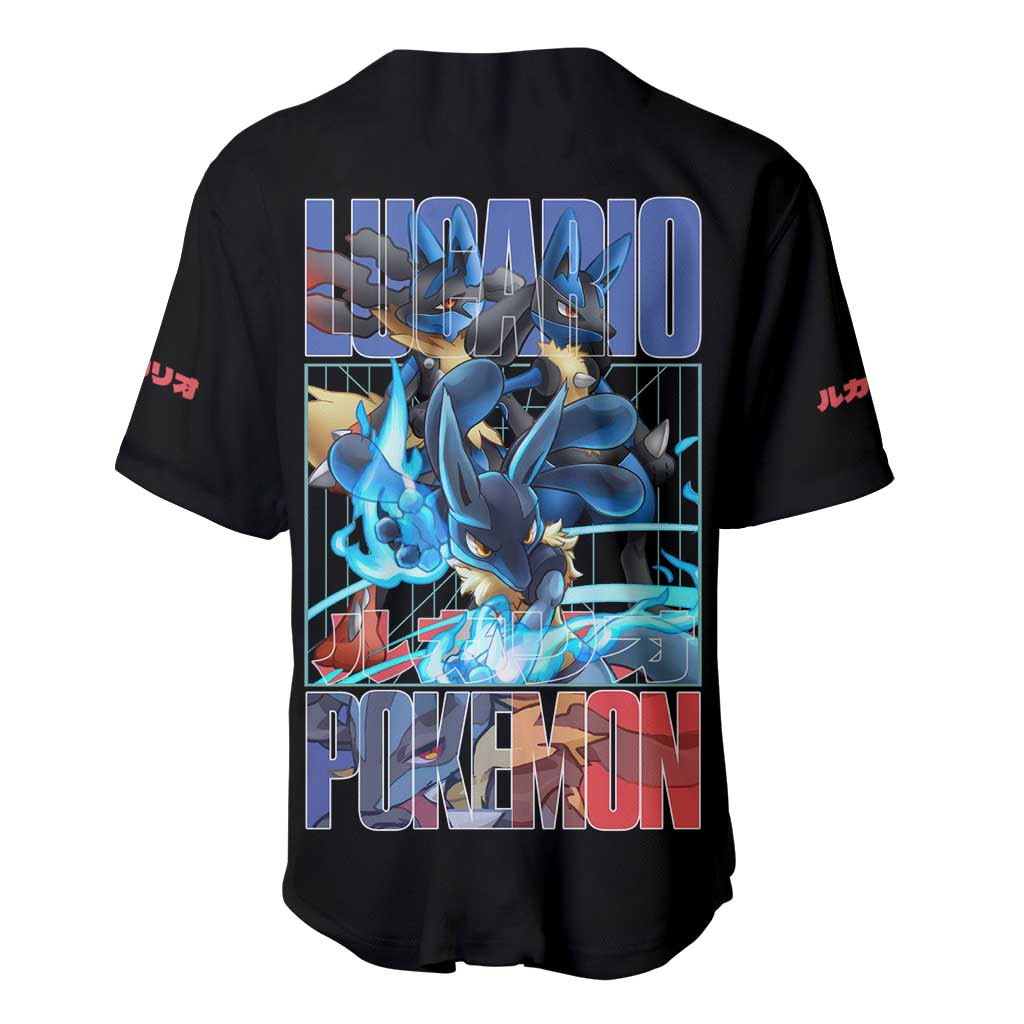 Lucario Pokemon Baseball Jersey Anime 3