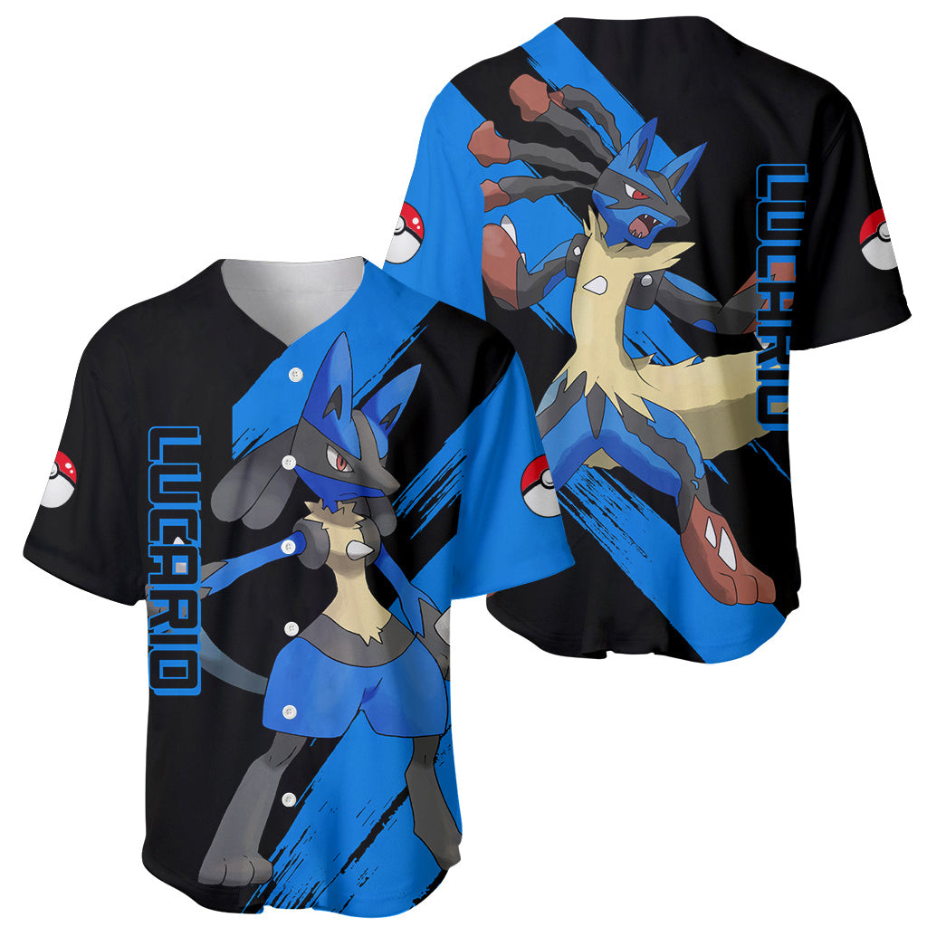 Lucario mix Mega Evolved Baseball Jersey 1