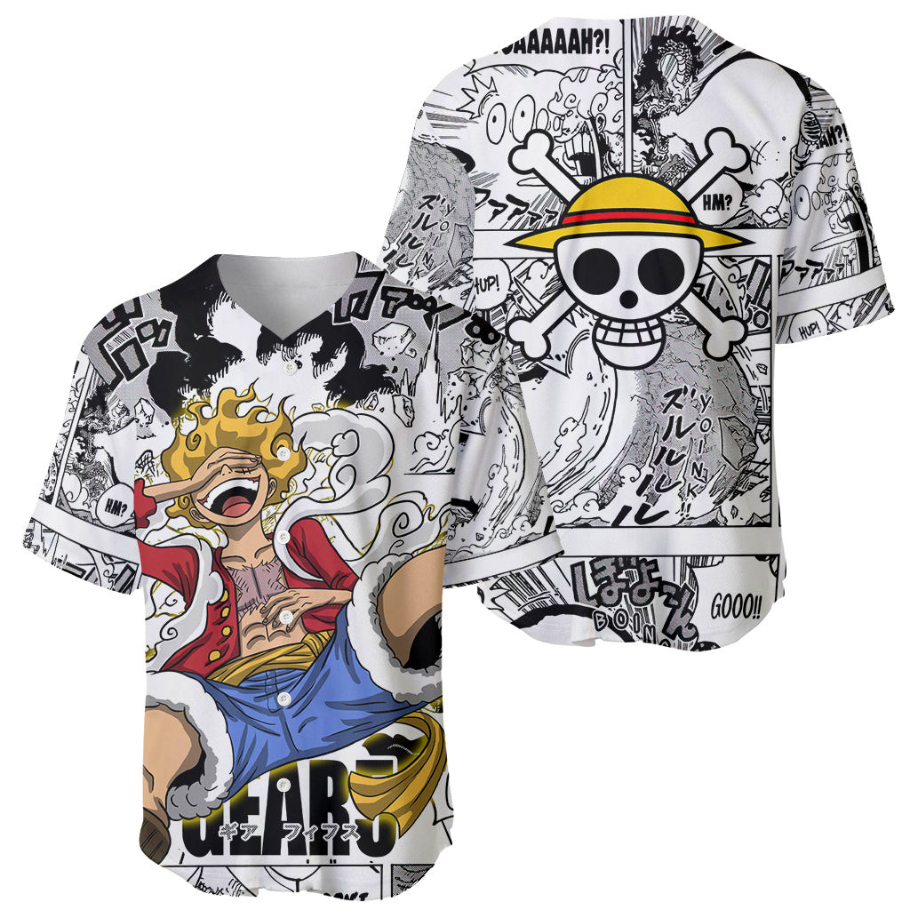 Luffy Gear 5 Awakening One Piece Anime Mixed Manga Baseball Jersey 1