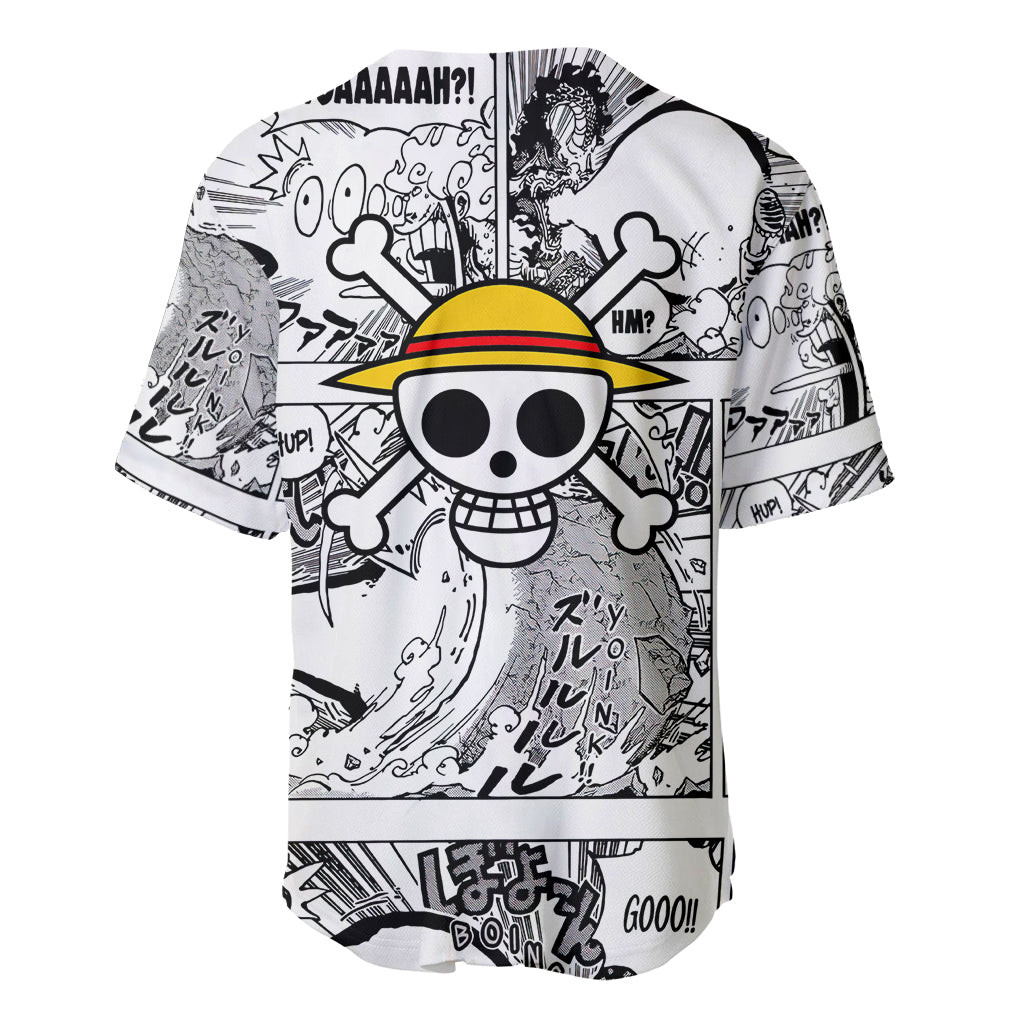 Luffy Gear 5 Awakening One Piece Anime Mixed Manga Baseball Jersey 3