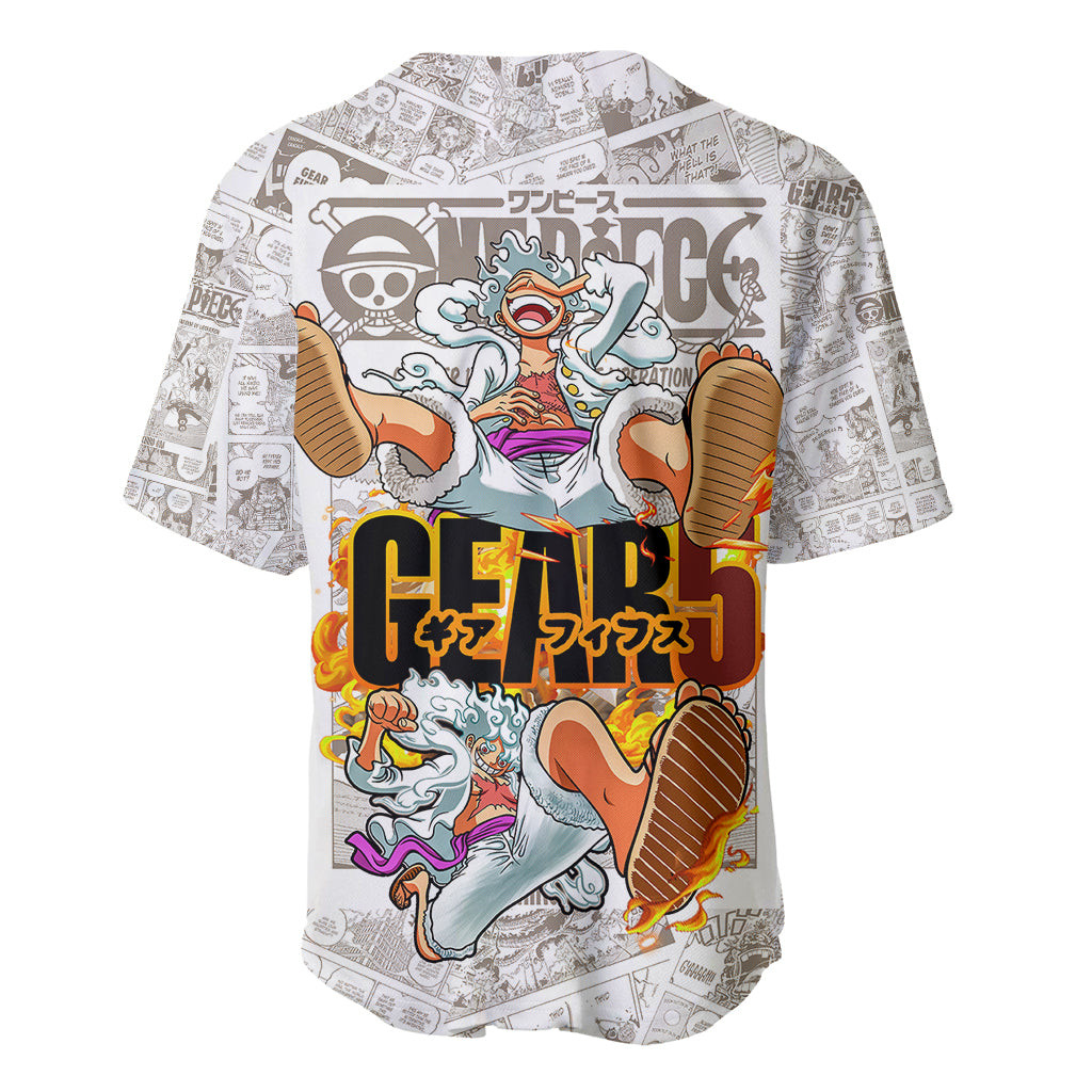 Luffy Gear Five Manga Panels Baseball Jersey 3
