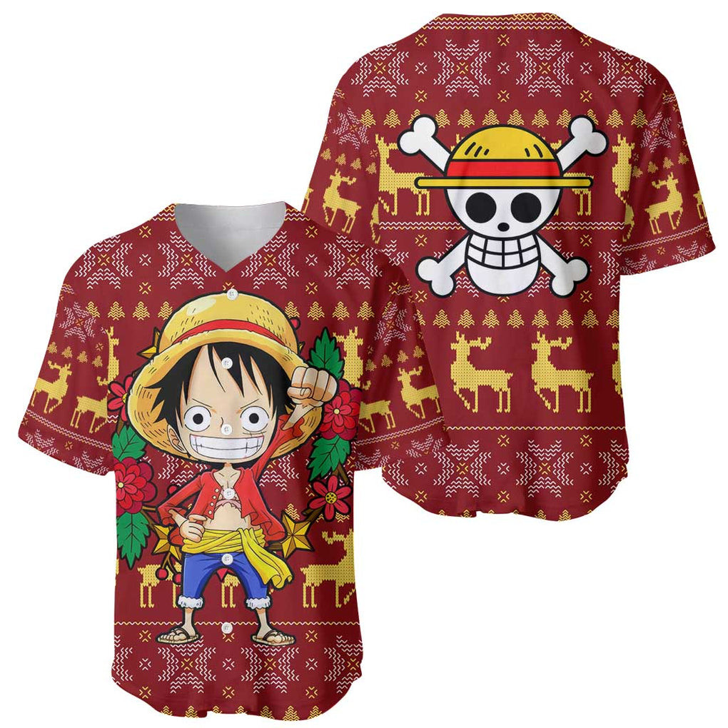 Luffy One Piece Baseball Jersey Anime Mix Christmas 1
