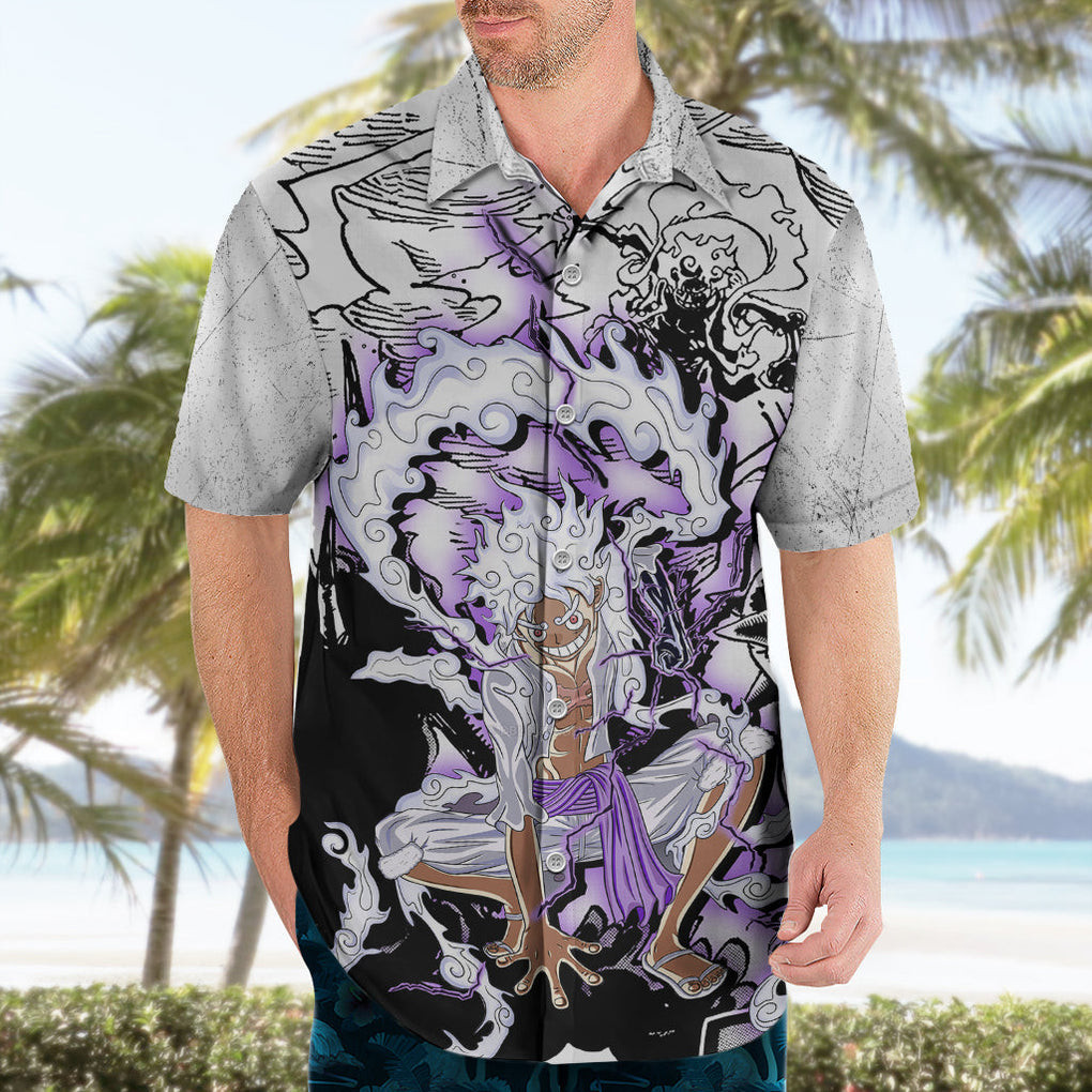 Luffy Strawhat Gear Five Hawaiian Shirt Kaminari TS07 4.jpg