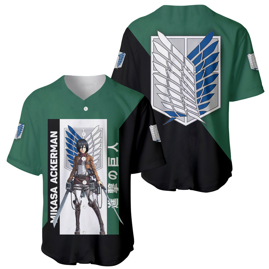 Mikasa Ackerman Baseball Jersey 1