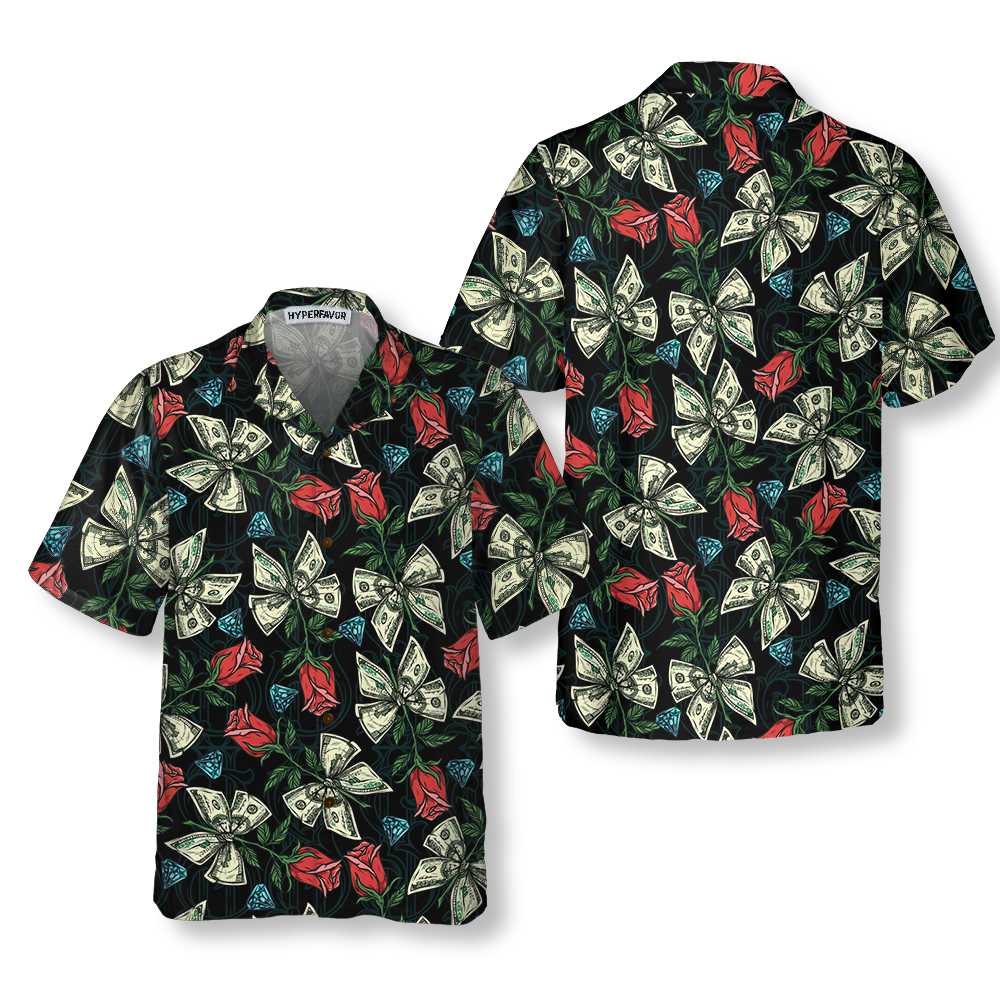 Money Colorful Vintage Seamless Pattern With Diamonds Dollar Hawaiian Shirt Funny Money Hawaiian Shirt Gift For Men 1.jpg