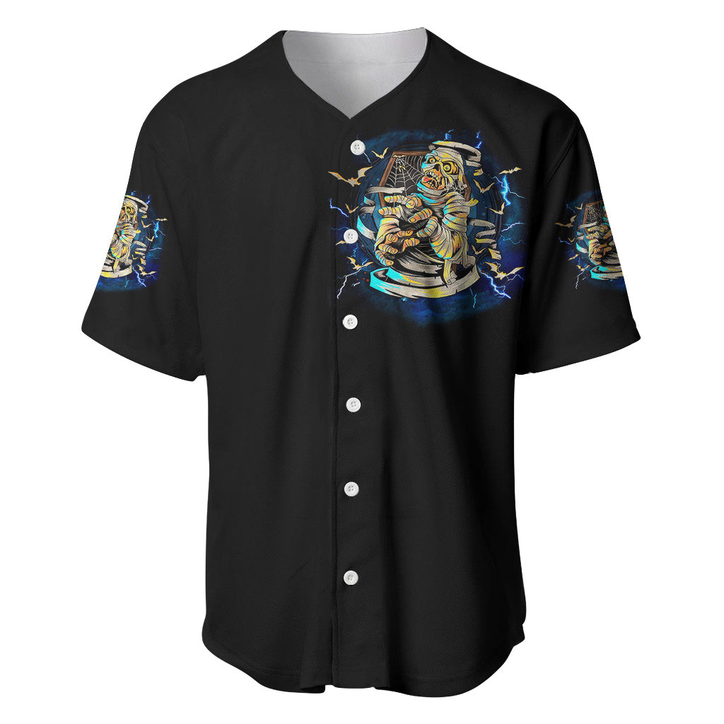 Mummy Skull Baseball Jersey Im Going To Hell to Pick You Up 3