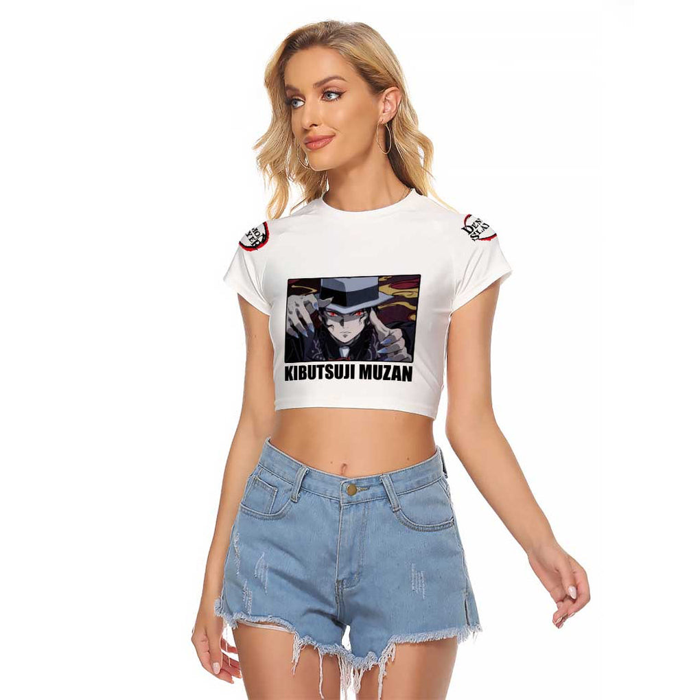 Muzan Kibutsuji Demon Slayer Raglan Cropped T Shirt Anime 1