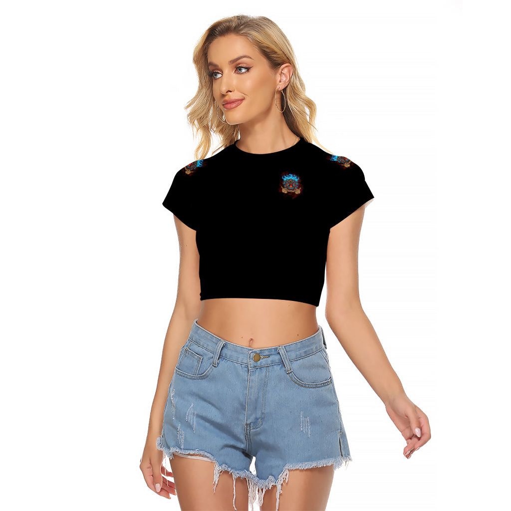 My Give A F Tiki Skull Raglan Cropped T Shirt 1