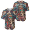 Native American Skull Baseball Jersey Native Merican Spirit Of Freedom 1