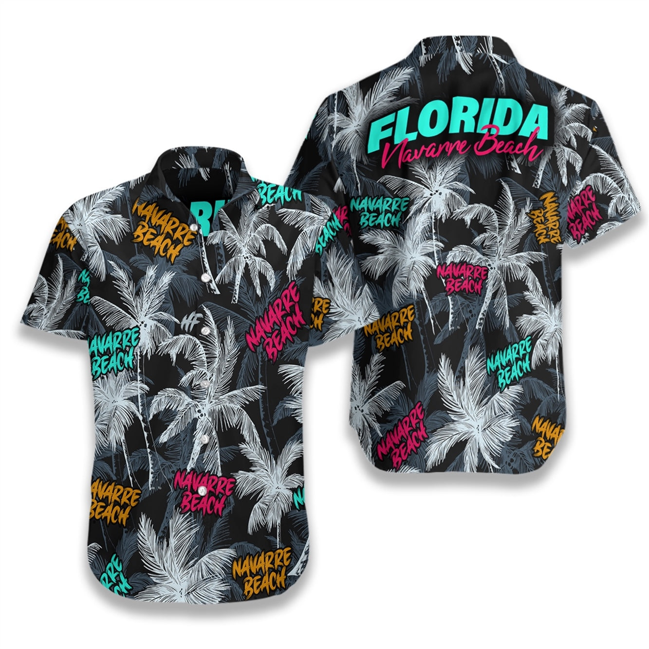 Navarre Beach Coconut Tree Seamless Hawaiian Shirt 1.jpg