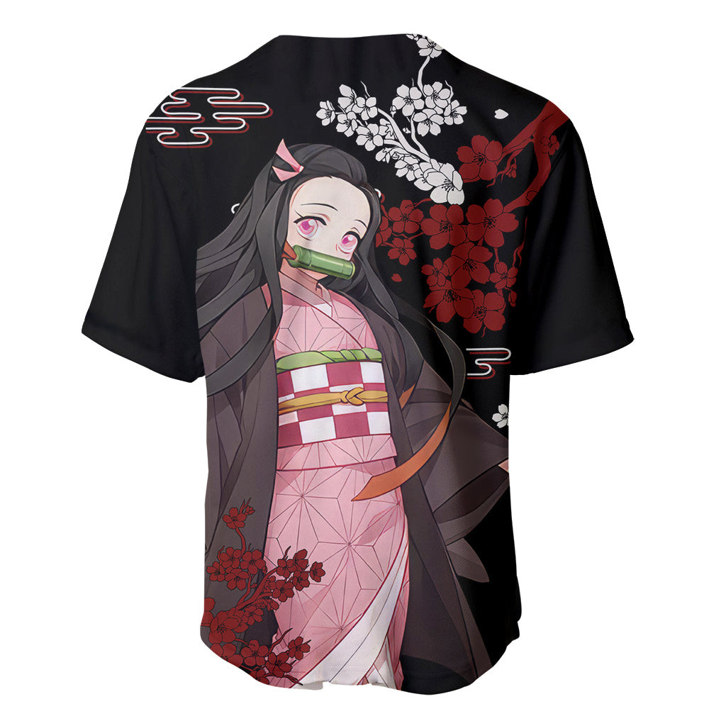 Nezuko Kamado Hoodie Demon Slayer Baseball Jersey 3