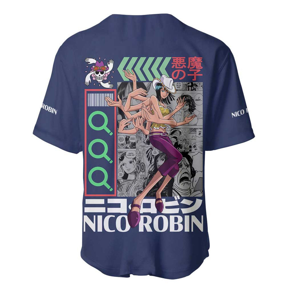 Nico Robin Straw Hat Team One Piece Baseball Jersey Anime 3