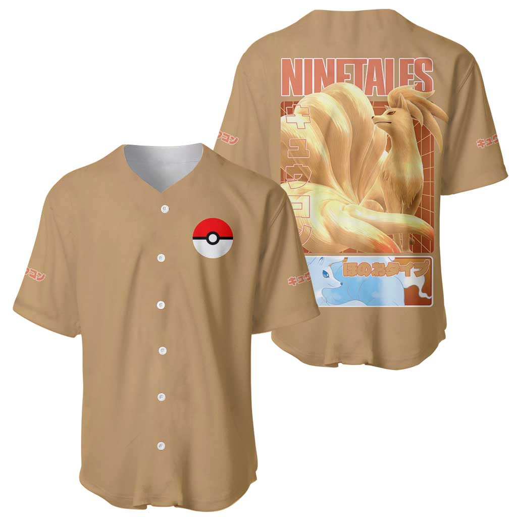 Ninetales Pokemon Baseball Jersey Anime 1