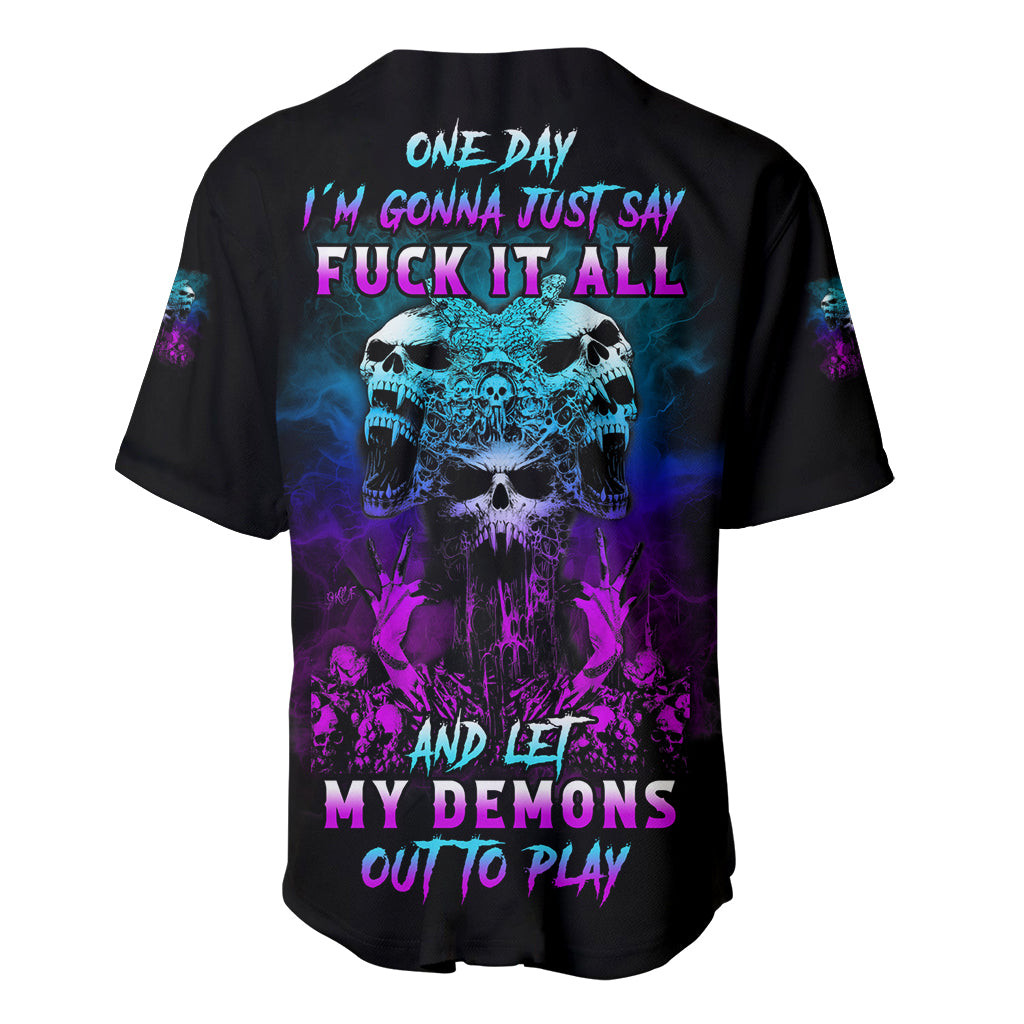 One Day Let My Demons Out To Play Baseball Jersey 2