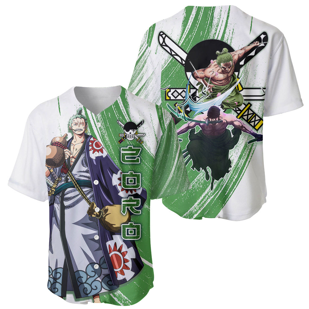 One Piece Baseball Jersey Roronoa Zoro Wano Swordman 1