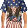 Patriotic Eagle Defending Honor And America Hawaiian Shirt American Flag Button down Shirt 4.jpg