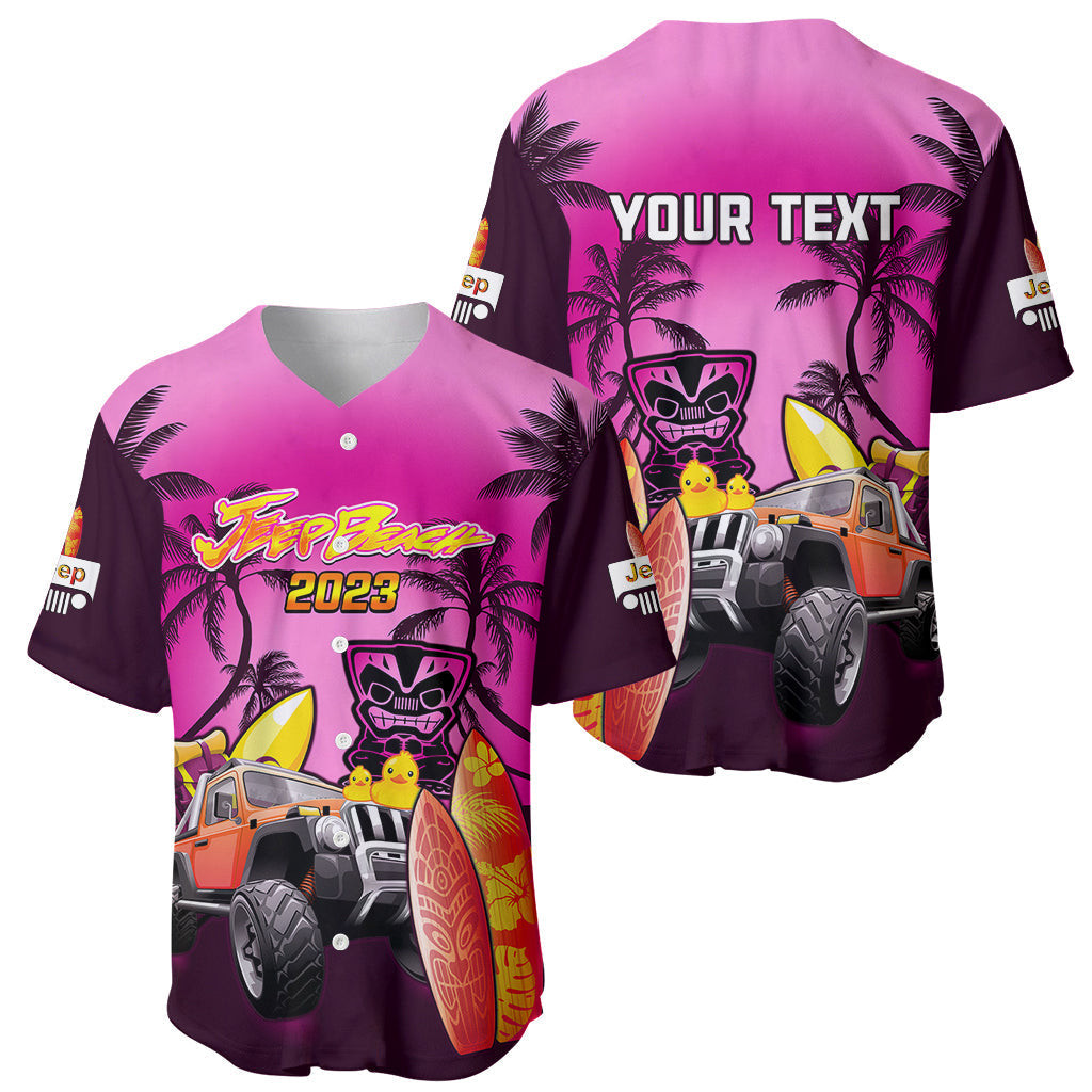 Personalised Pink Jeep Beach 2023 Baseball Jersey Happy 20th Anniversary 1