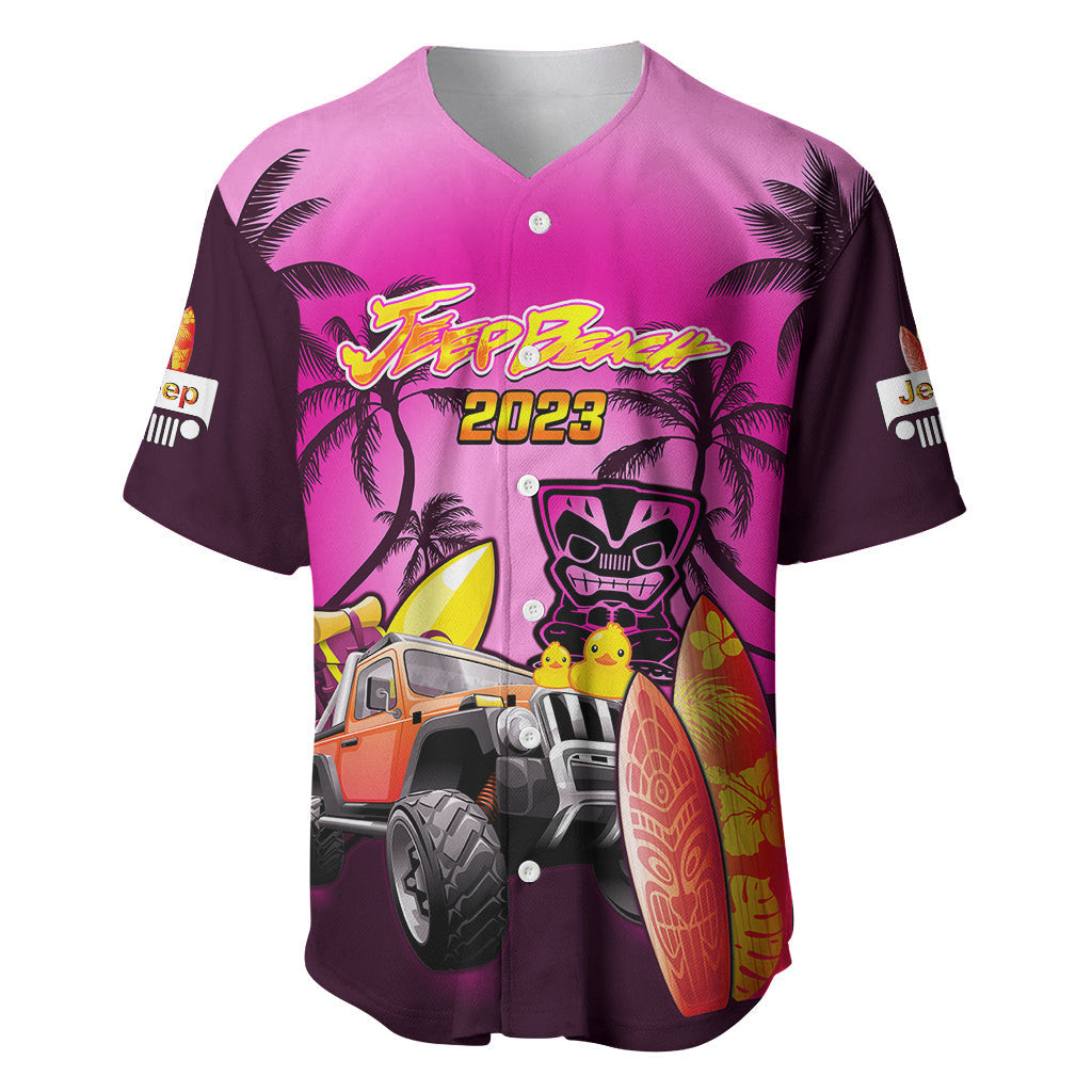 Personalised Pink Jeep Beach 2023 Baseball Jersey Happy 20th Anniversary 2