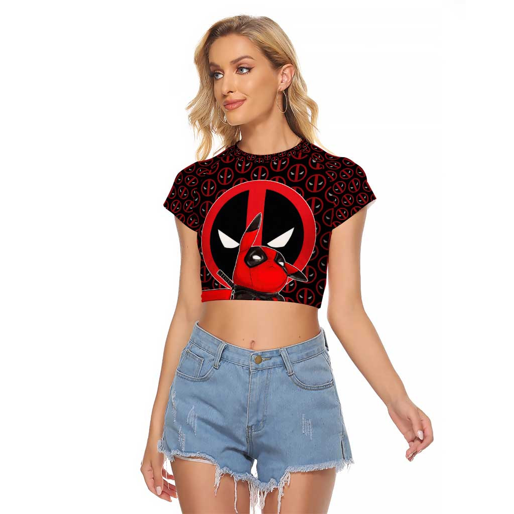 Pikachu Deadpool Raglan Cropped T Shirt Anime Mix Comic 1