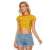 Pikachu Pattern Raglan Cropped T Shirt 1