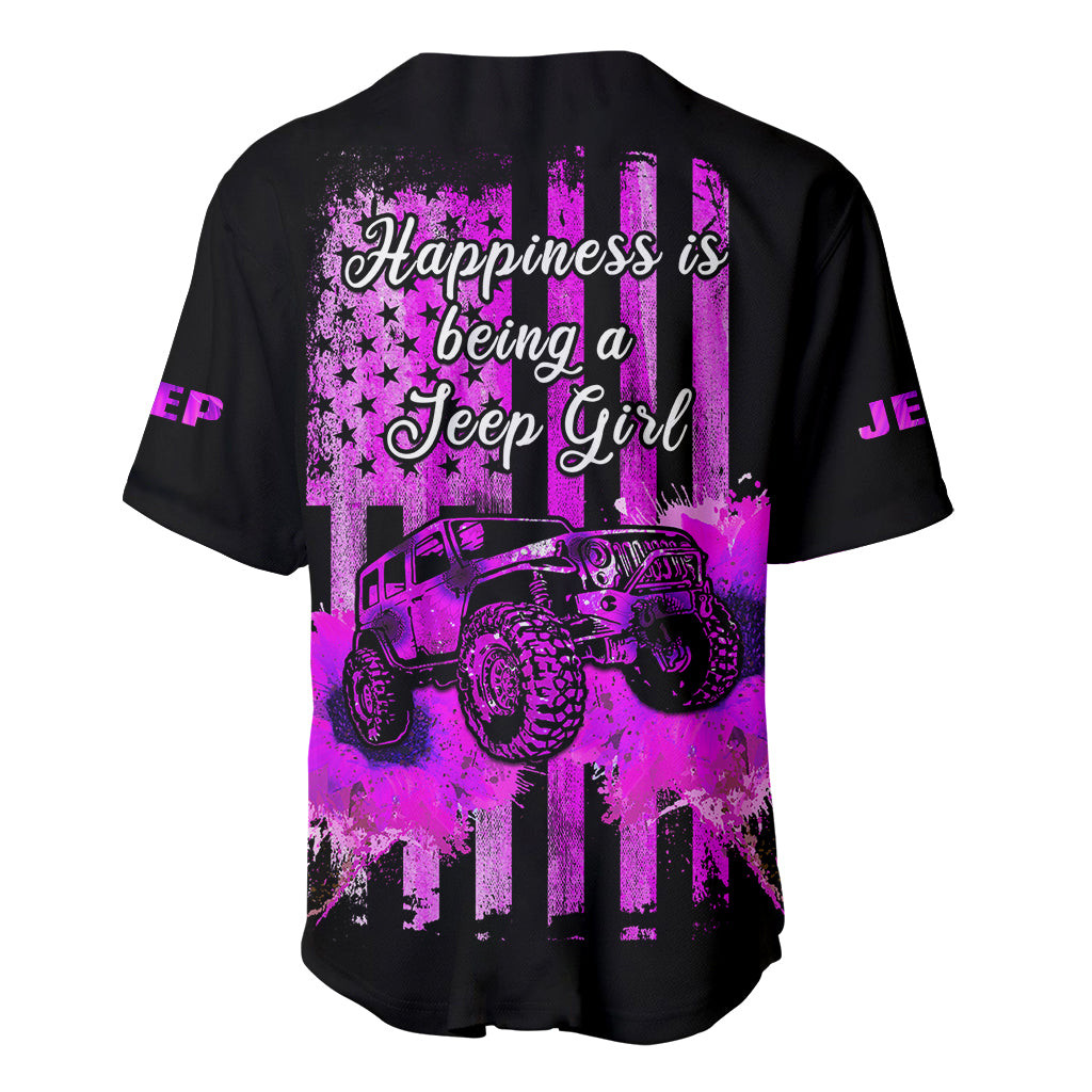 Pink Jeep Sunflower Baseball Jersey Happiness Is Being A Jeep Girl 1