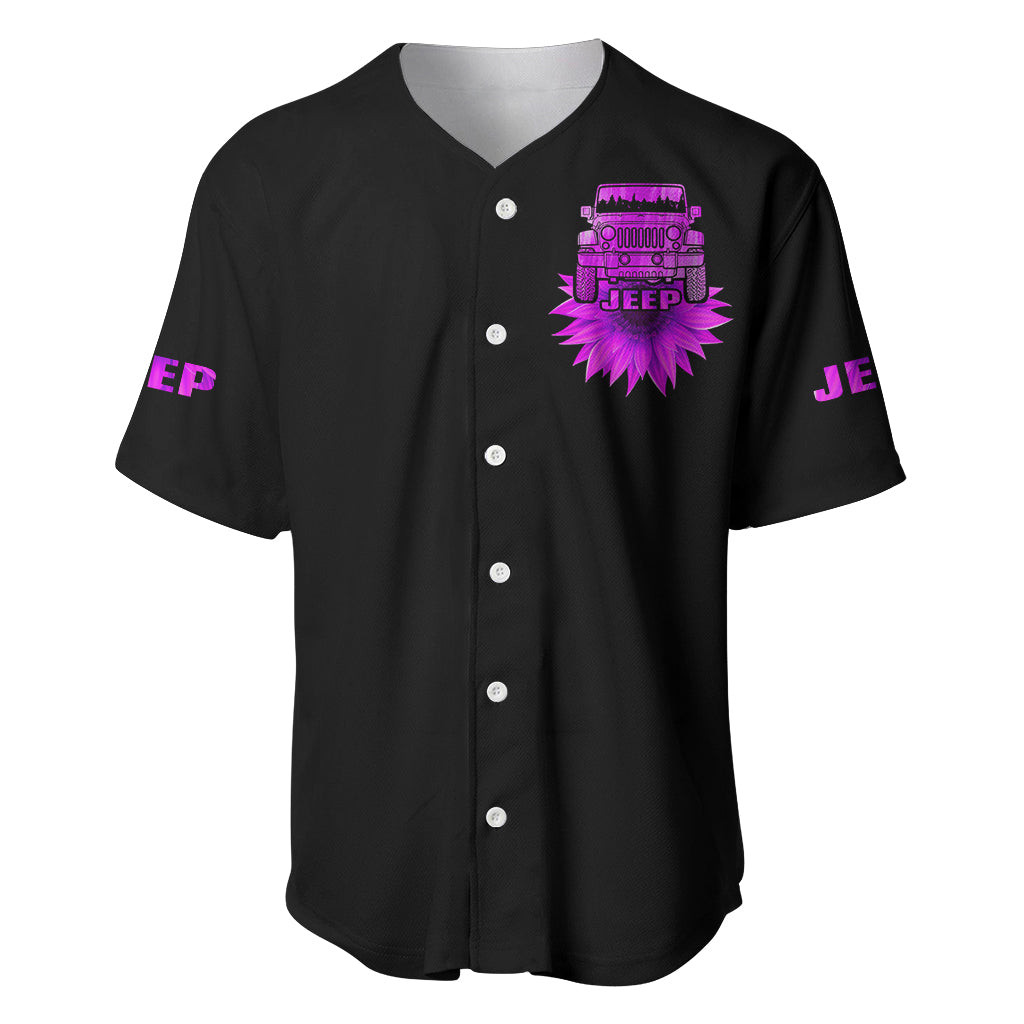 Pink Jeep Sunflower Baseball Jersey Happiness Is Being A Jeep Girl 3