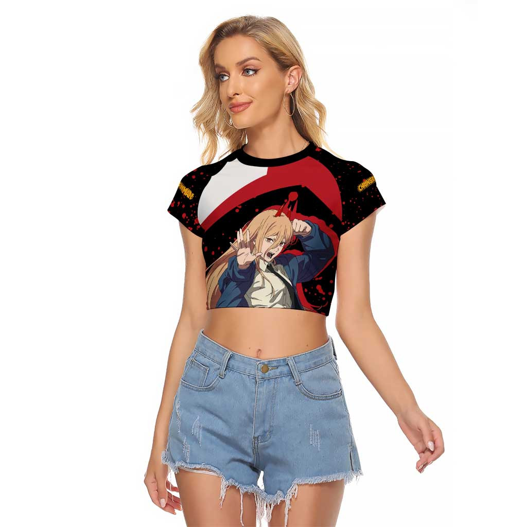 Power Chainsaw Man Raglan Cropped T Shirt Anime 1