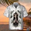 Pray Skull Hawaiian Shirt Unique Satanic Pattern Skull Shirt For Men And Women 1.jpg