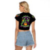 Pumpkin Witch Skull Raglan Cropped T Shirt Witches Be Trippin 1
