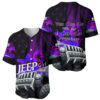 Purple Jeep Baseball Jersey You Can Go Fast But I Can Go Anywhere 1