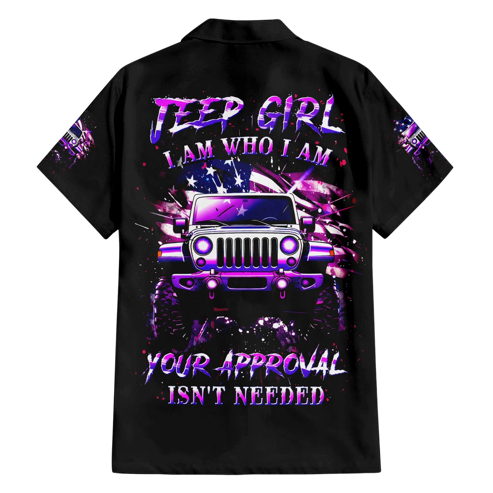 Purple Jeep Hawaiian Shirt Jeep Girl Iam Who Iam Your Approval Isnt Needed 1.jpg