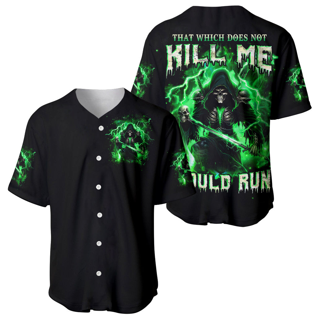 Reaper Skull Baseball Jersey That Which Does Not Kill Me Should Run 1
