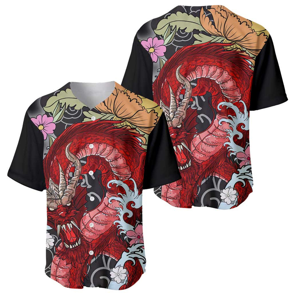 Red Dragon Baseball Jersey Japan Art 1
