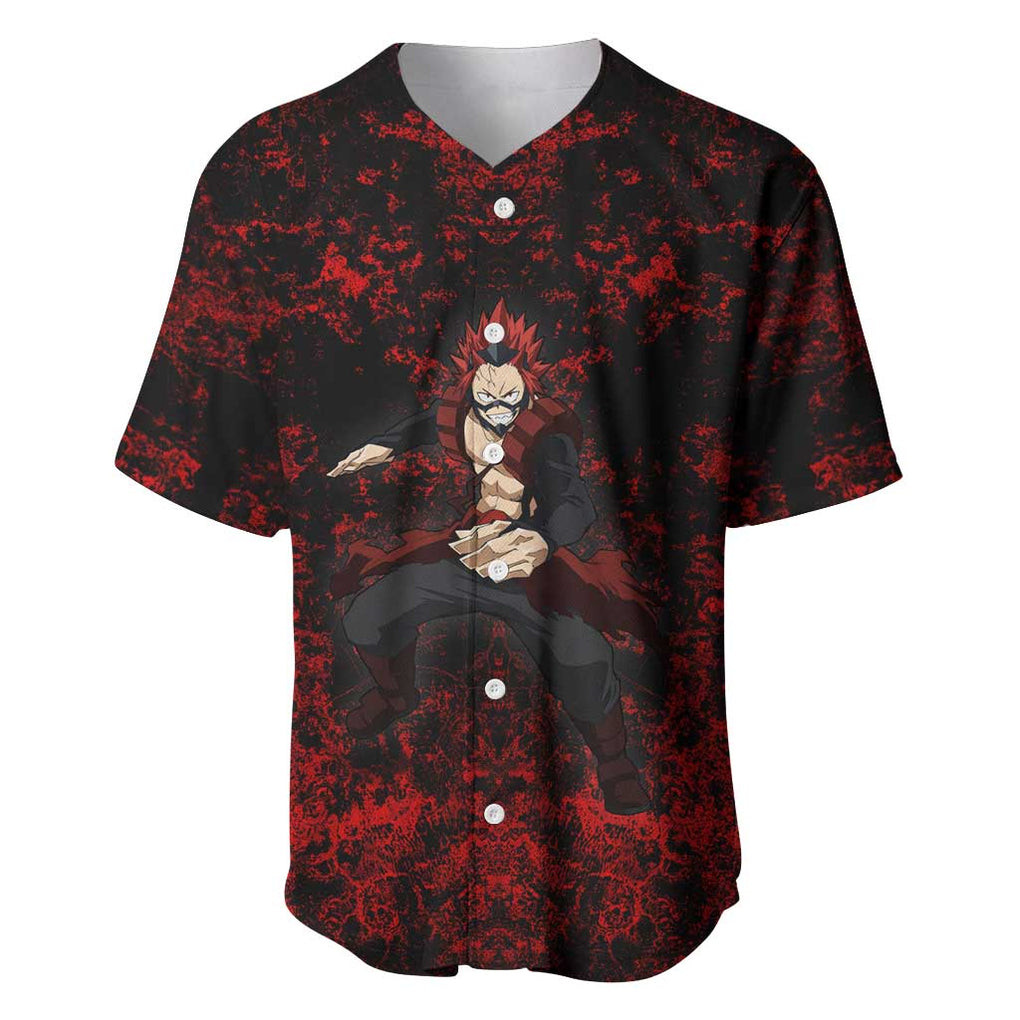 Red Riot Eijiro My Hero Academia Baseball Jersey Blood Grunge 2
