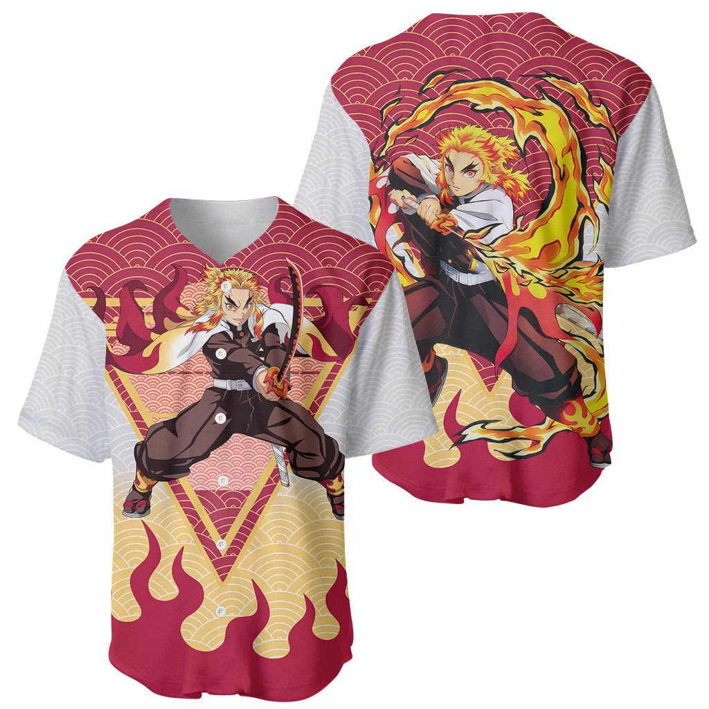Rengoku Kyoujurou Demon Slayer Baseball Jersey Anime Mix Japan Pattern 1