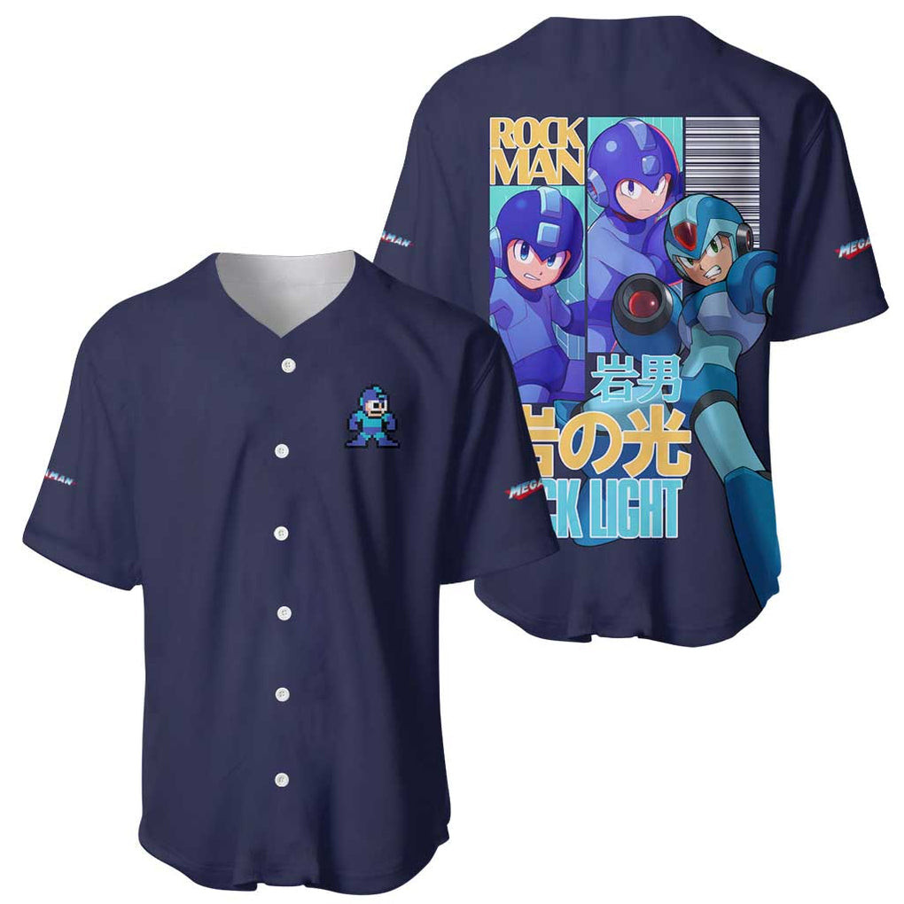Rock Man Mega Man Baseball Jersey Japan Anime 1