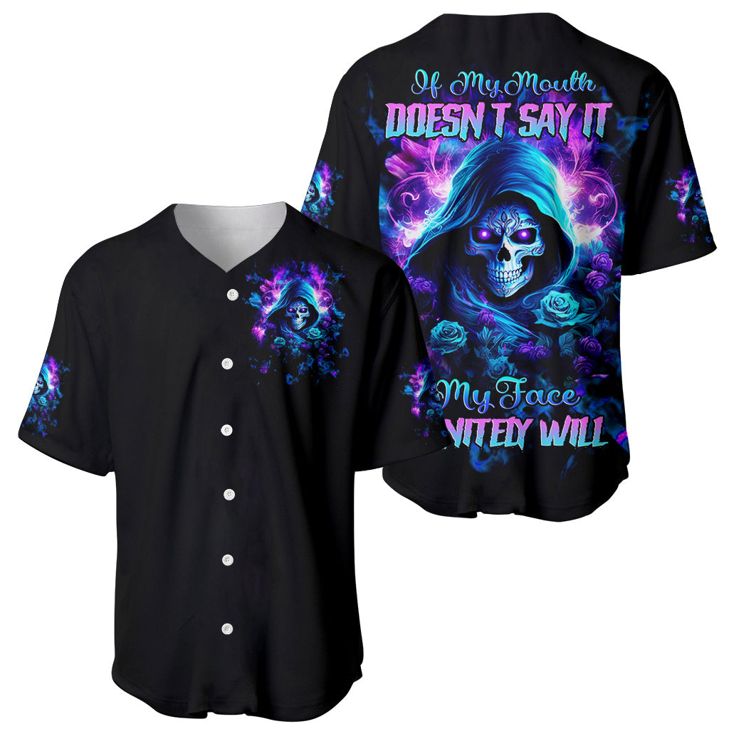 Rose Skull Baseball Jersey If My Mouth Doesnt Say It 1