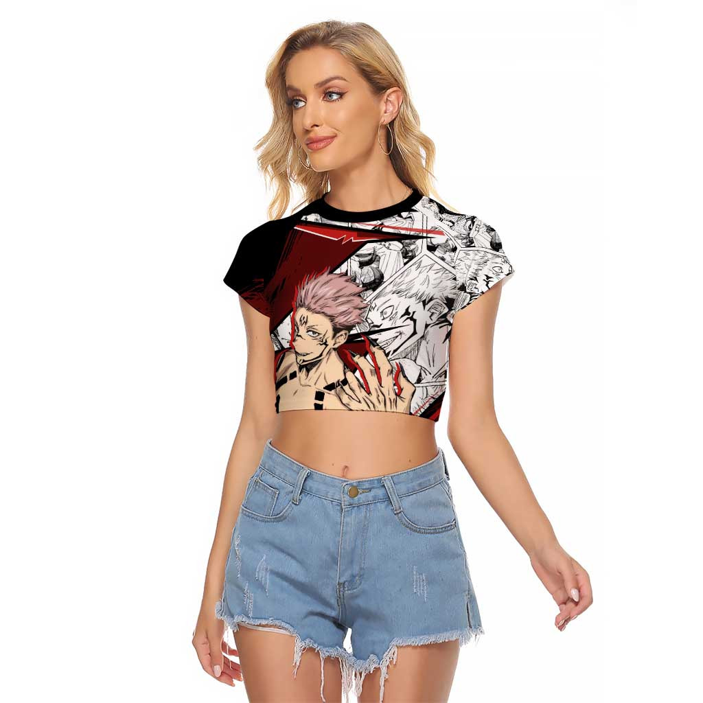 Ryomen Sukuna Jujutsu Kaisen Raglan Cropped T Shirt Anime Mix Manga 1