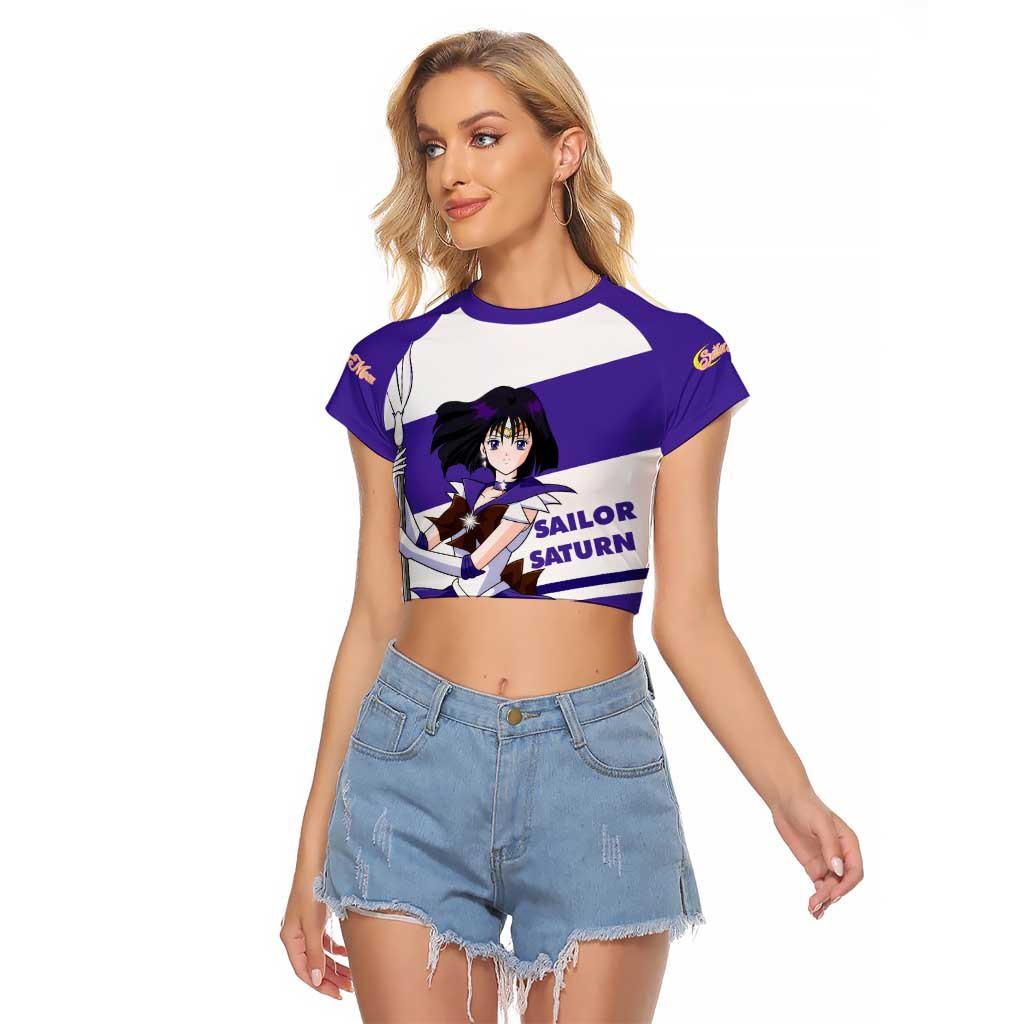 Sailor Saturn Sailor Moon Raglan Cropped T Shirt Anime 1