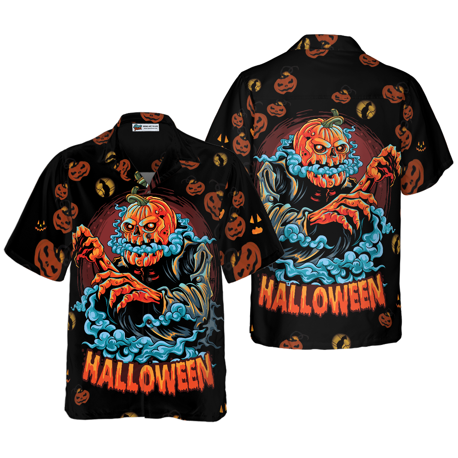 Scary Pumpkin For Halloween Night Hawaiian Shirt 1.png