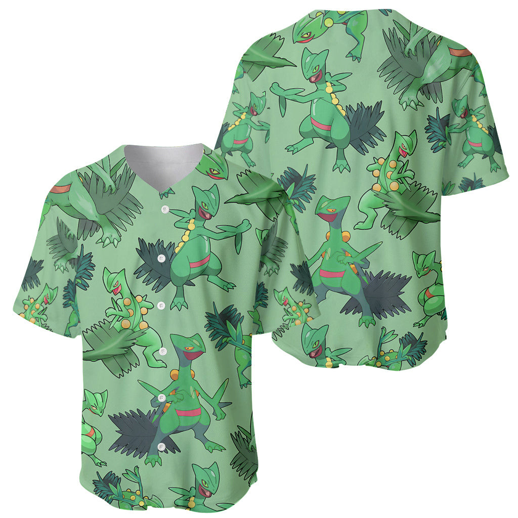 Sceptile Pattern Style Baseball Jersey 1