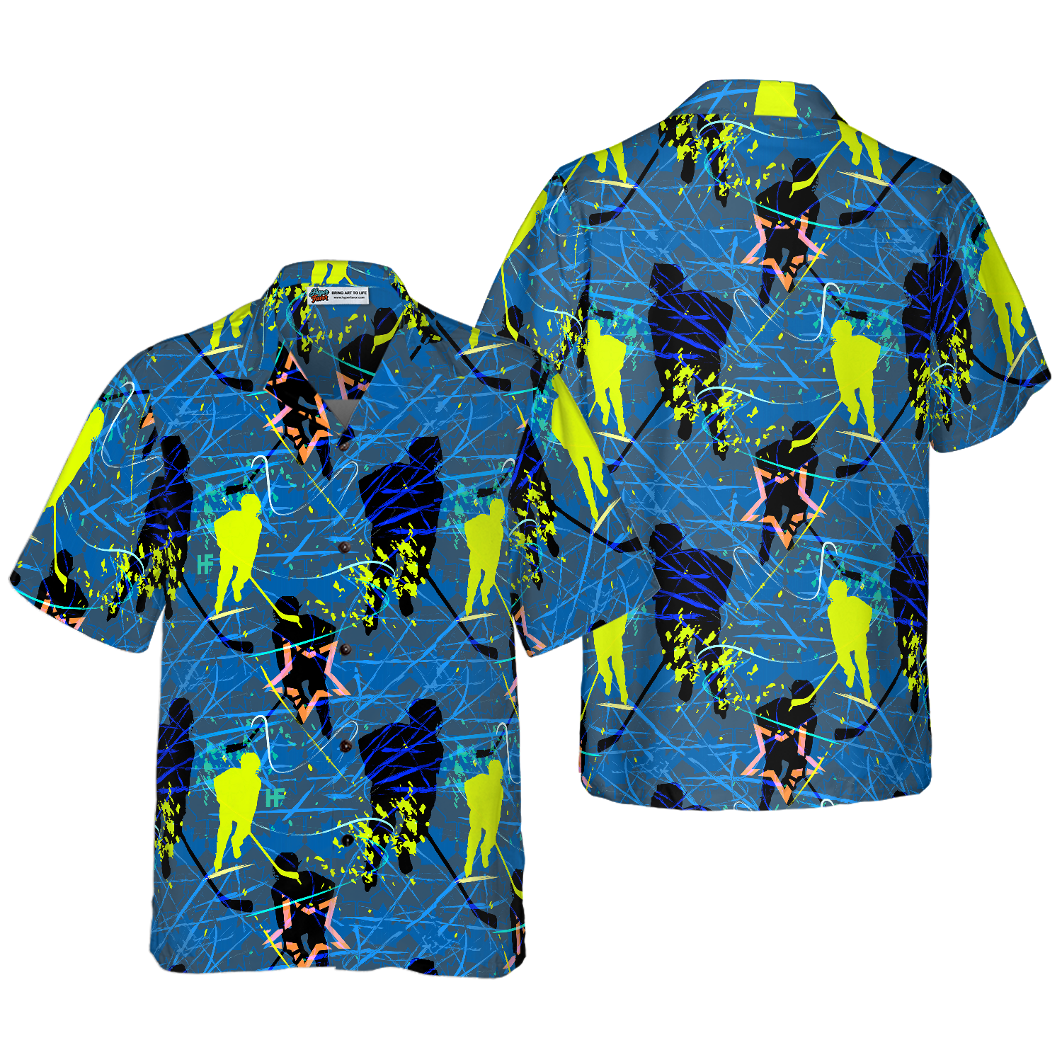 Seamless Hockey Pattern Hawaiian Shirt 1.png