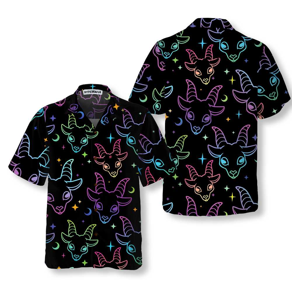 Seamless Multicolored Goat Heads Hawaiian Shirt Funny Goat Shirt For Men 1.jpg