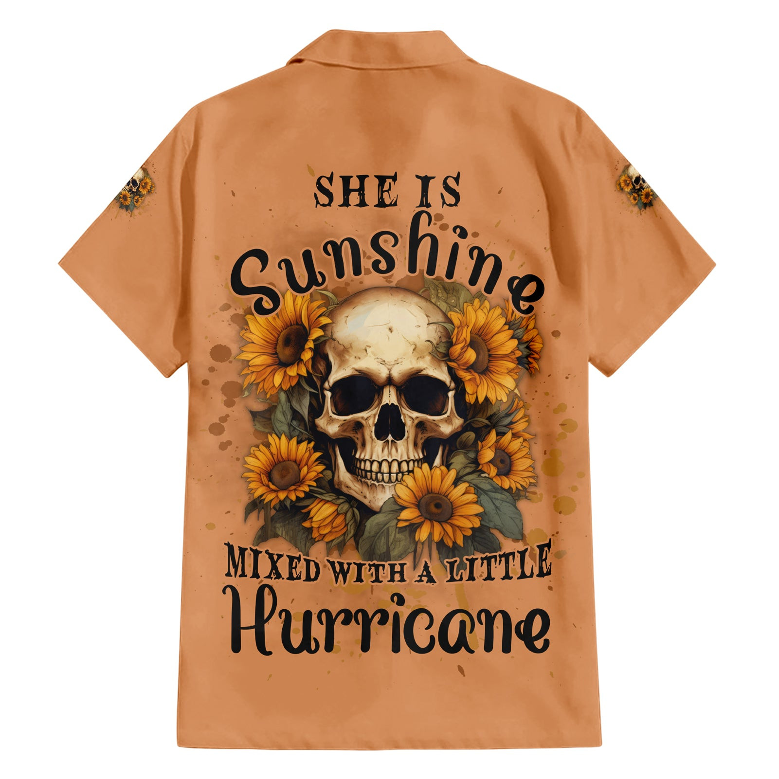 She Is Sunshine Sunflower Skull Hawaiian Shirt 1.jpg