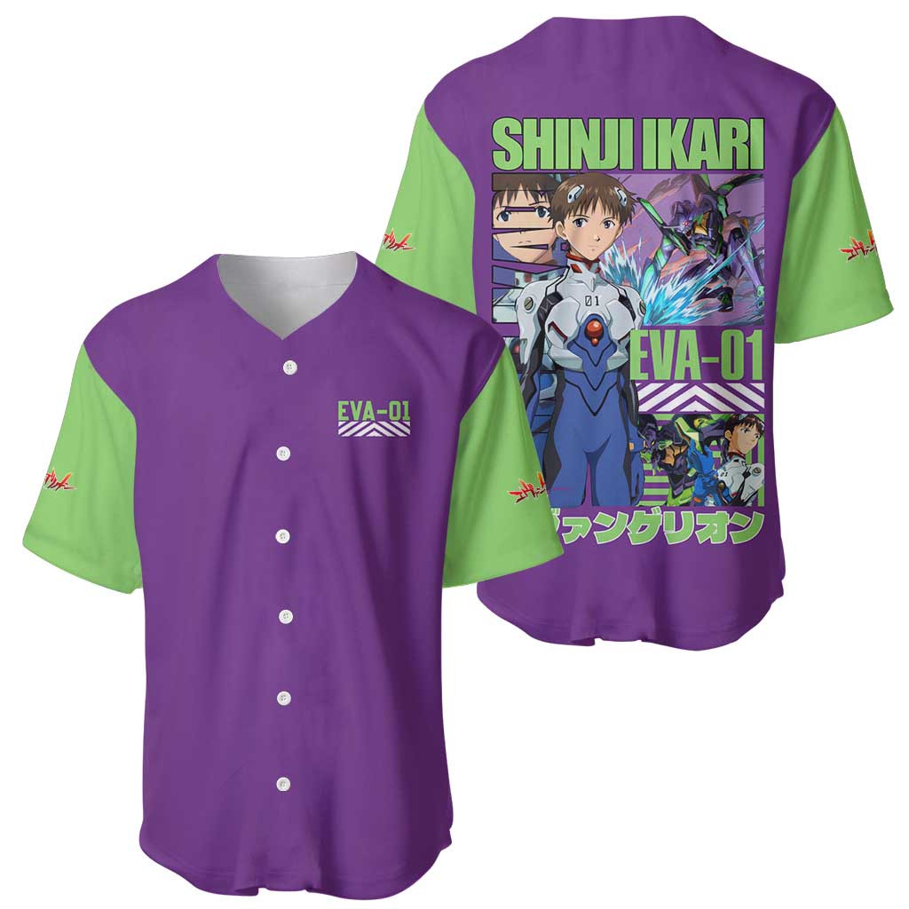 Shinji Ikari x Eva 01 Neon Genesis Evangelion Baseball Jersey Anime 1