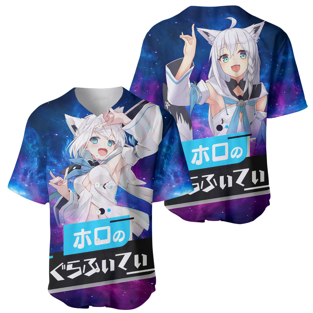 Shirakami Fubuki Holo Live Baseball Jersey Galaxy 1