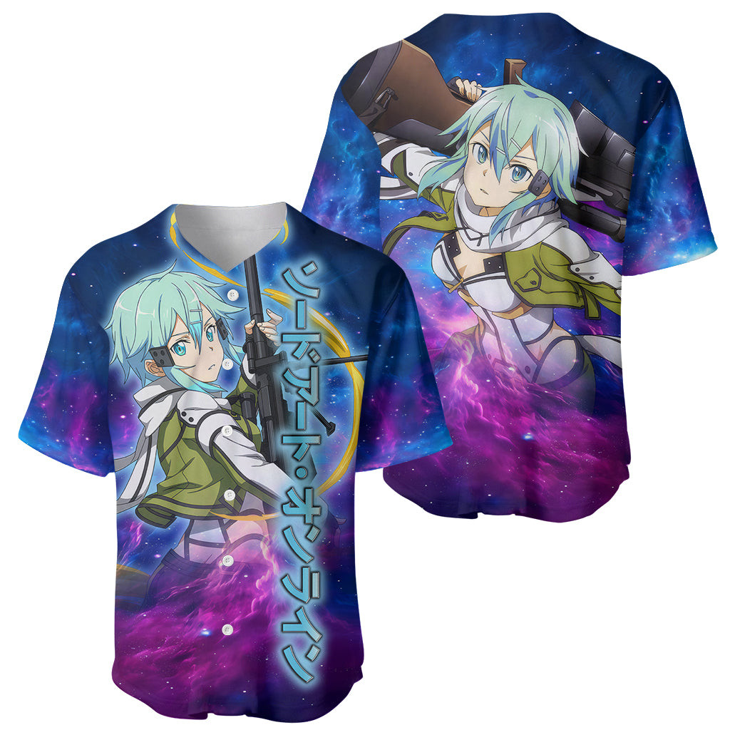 Sinon Baseball Jersey Sword Art Galaxy 1