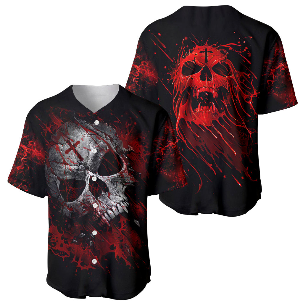 Skull Baseball Jersey Bloody Skull Scream 1