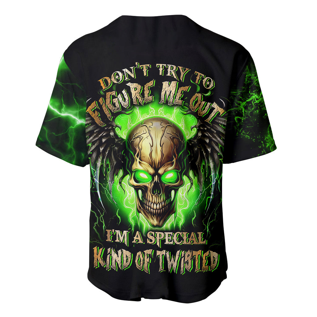 Skull Baseball Jersey Dont Try To Figured Me Out 2